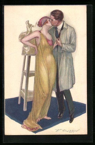 Carte postale artiste mauzan - d'artiste,