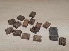 1/50 Scale. MILITARY ACCESSORIES BROWN CRATES. LOT OF 15