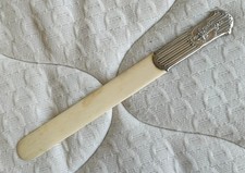 Ancien Tourne page Ouvre lettre Coupe papier Argent 19ème Art Nouveau