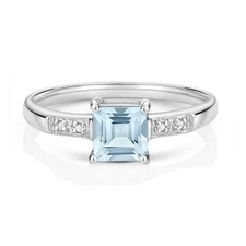 Bague aigue-marine et diamant