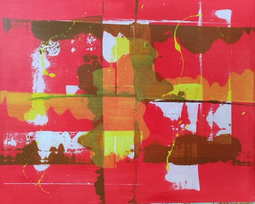 Abstrait acrylique sur toile - sur,