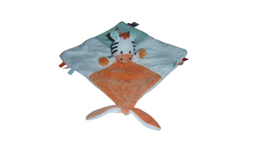 Doudou zèbre plat multicolore