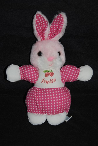 Doudou lapin blanc rose - 🍀doudou,