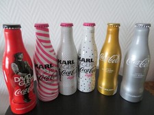 LOT 6 BOUTEILLES COCA COLA  EN ALUMINIUM  COLLECTOR    PLEINES   N°3