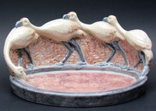 Rare Art Deco ETLING Flamingo Dish Lucille Sevin & Marcel Guillard C.1930 Signed