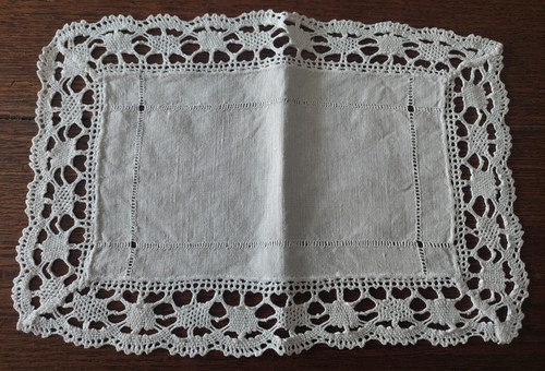 Napperon ancien lin - , blanc