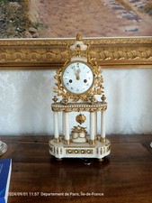 pendule portique marbre Louis XVI horloge Old clock bronze marble