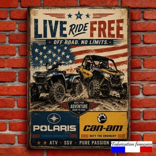 Plaque aluminium vintage quads - aluminium,