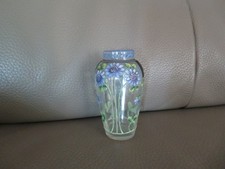 ancien petit vase en verre émaillé art nouveau 8.8 cm