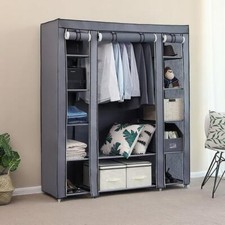 Armoire de rangement pour vêtements à 5 niveaux et 12 grilles Armoire en tissu