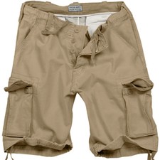 SURPLUS CARGO VINTAGE COMBAT HOMMES SHORT STYLE MILITAIRE LAVÉ 100 % COTON BEIGE