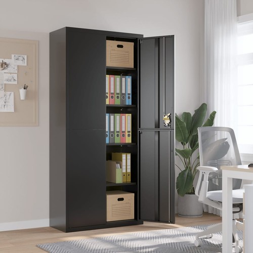 Armoire bureau acier gris - de,