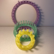 Easy Knitting 3 Round Plastic Looms Kit 3” & 5” & 7” Set