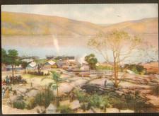 CONGO BELGE carte postale Dessin : P.MATHIEU/Le Port de MATADI/ ed.J.De Greve