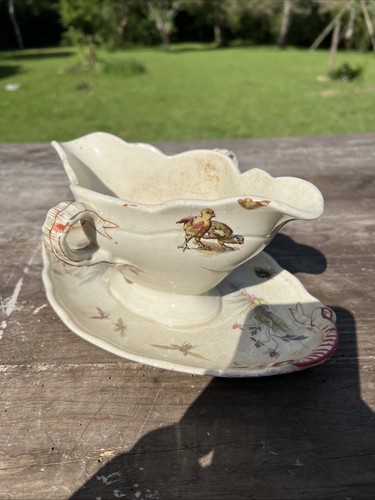 Saucière faïence peinte - saucière,