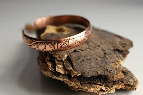 Copper bracelet om - om, yoga