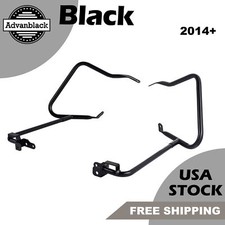 Advan Black Rear Saddlebag Guards Support Kit Bracket Fits 14+ Harley Touring