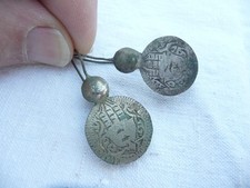 pair of antique vintage Berber Moroccan silver khamsa earrings