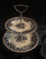 Présentoir à gateaux, Vieux Rouen, monture métal argenté, année 1974.