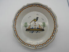 (1258) Nevers 18th century faience parrot plate on perch