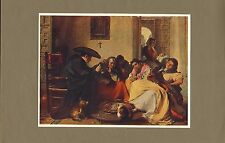 original 1902 colour print titled " a chat round the brasero " by john phillip