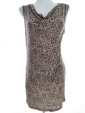 ✨ PAPRIKA Robe Simple pour Femmes Brun M Sans manches Décolleté drapé ✨