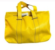 NEW Lipault Paris Vibrant Yellow Leather Tote Shopper Shoulder Bag Dual Handles