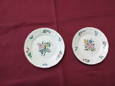 2 earthenware cake plates from Lunéville KG decor street lamp Ø 14.5 cm