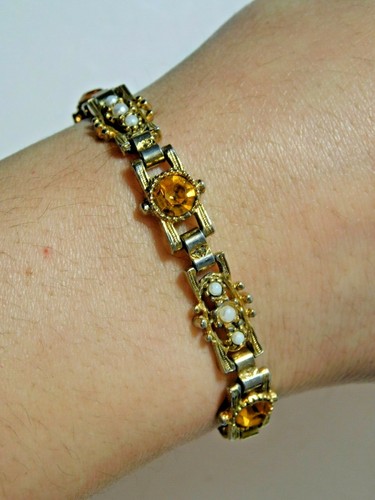 Vintage jaune faux - jaune, faux-diamants