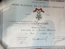 MILITARIA ENSEMBLE DIPLOMES MEDAILLE CASQUETTE MARINE NATIONALE LEGION D HONNEUR