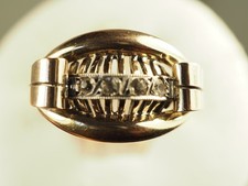 BAGUE OR ARGENT MASSIF ANNEES 50 VINTAGE GOLD SILVER RING T55