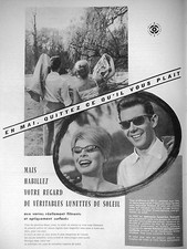 PUBLICITÉ PRESSE 1960 LUNETTES - ASSOCIATION POUR L'AMÉLIORATION DE LA VUE APNAV