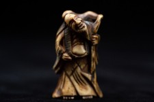 Stag Antler NETSUKE Hermit Edo Period Antique Vintage