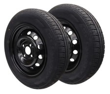 2x Roue Compléte Jante Noir 145/80R13 79N 4x100 145 80 Remorque 4Jx13 Pneu