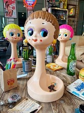 Twiggy Head Mannequin Display Reprint Color Brown Hairdresser Model No Box Used