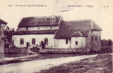 Old postcard 52 CHAMPAGNE-ARDENNE approx. ST DICIER - HOERICOURT bombed church. written 1917