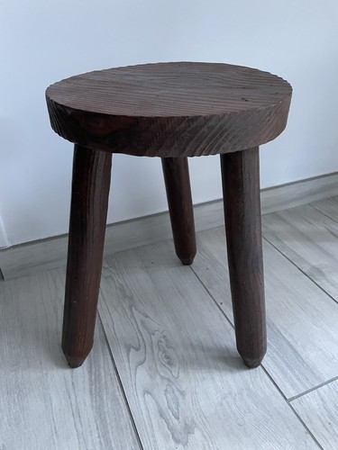 Tabouret bois tripode vintage - bois,