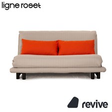 Ligne Roset Multy Tissu Canapé Convertible Trois Places Gris Orange Sofa Cadre