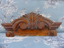 Cabinet pediment decoration element carved wood 35x15cm to treat