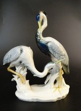 Beautiful Vintage Karl Ens Porcelaine Couple of Herons Sculpture Germany Mark