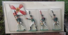 FIGURINES PLOMB NAPOLEON / 4 SOLDATS INFANTERIE RUSSE NO CBG ATLAS DEL PRADO