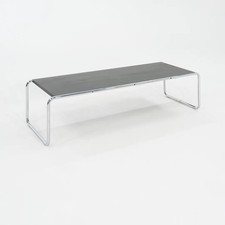 1970s Marcel Breuer for Knoll Laccio Coffee Table with Black Laminate Tabletop