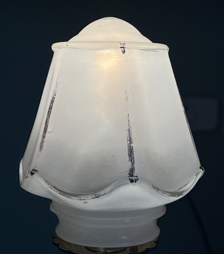 Globe lampe verre blanchi - de,