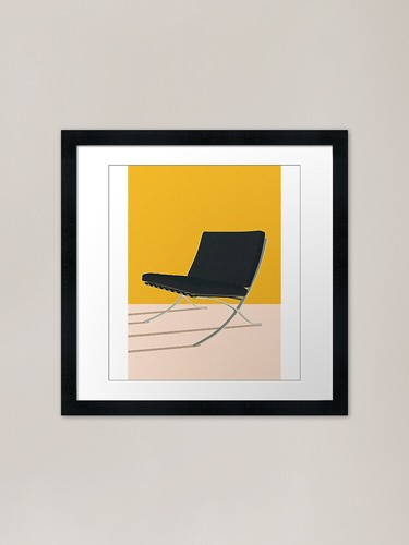 Barcelona chair framed art - barcelona,
