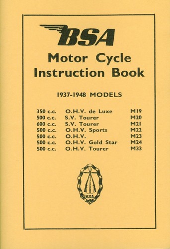 Manuel moto bsa livre m20 - bsa,