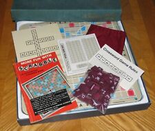 Vintage Deluxe SCRABBLE Game burgundy tiles turntable board 1977 Selchow Righter