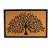 Coir Tapis Natural Noix coco d'intérieur d'accueil plein 60 x 40cm Arbre de vie