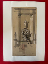 GCE24-DESSIN-ENCRE-AQUARELLE-PHILIPPE CHAPERON-[PROJET-VESTALES- ALLÉGORIQUE]