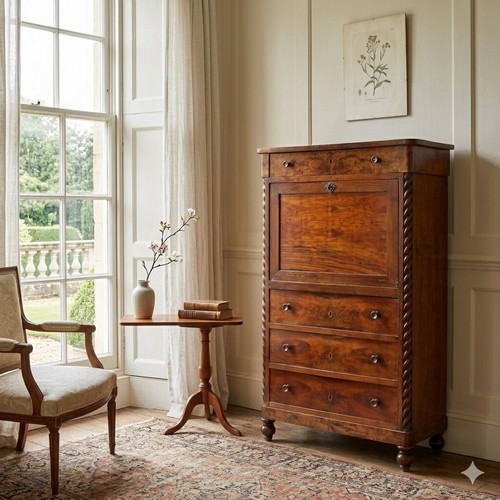 Secrétaire ancien acajou cuir - ancien,
