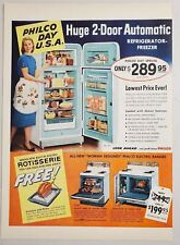 1958 Print Ad Philco 2-Door Automatic Refrigerator-Freezer & Kitchen Ranges